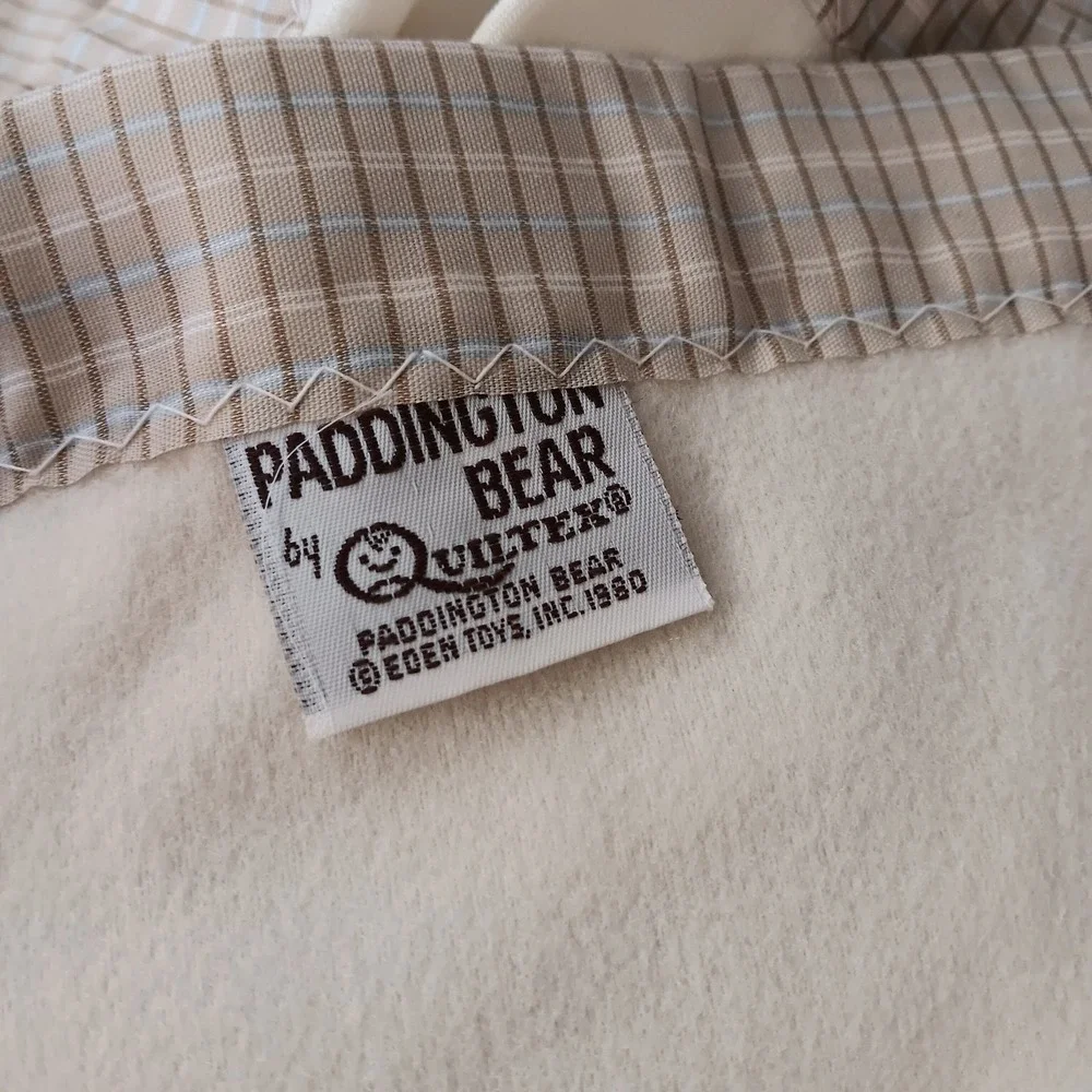 VTG Paddington Bear Quiltex Eden Toys Baby Blanket Made USA Embroidered 80s